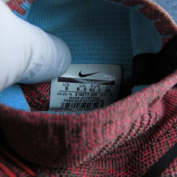 Nike Lunarepic Flyknit‎ Women Sneaker Shoes Size 9 Medium Red Fabric Lace Up - Picture 7 of 10